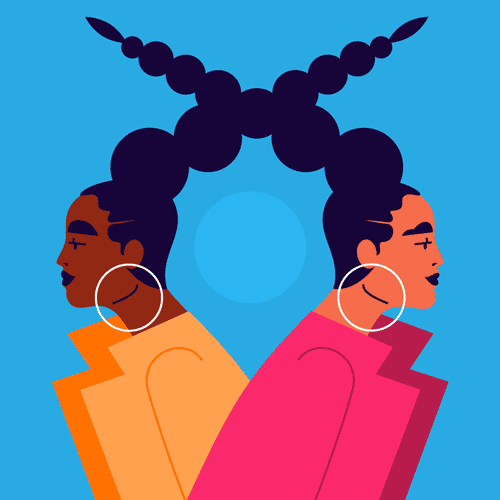 Cannot Decide: an animated illustration of two women in colorful coats and funky hairstyle